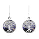 Sterling Silver Blue John Round Tree Drop Earrings, E2429