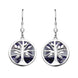 Sterling Silver Blue John Round Tree of Life Drop Earrings E2485