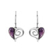 Sterling Silver Blue John Swirl Heart Drop Earrings E1872