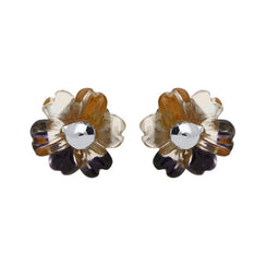 Sterling Silver Blue John Tuberose Dahlia Small Stud Earrings, E2411.