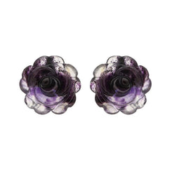 Sterling Silver Blue John Tuberose Rose Large Stud Earrings, E2408.