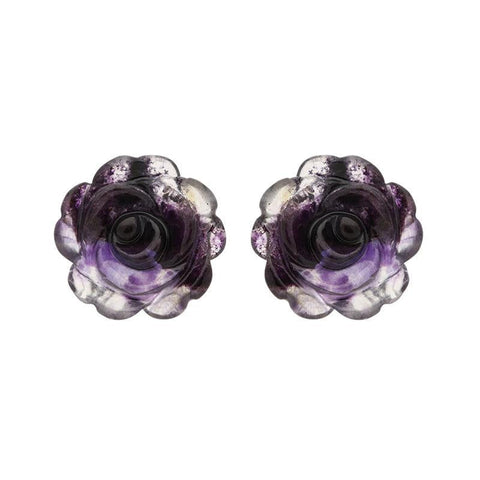 Sterling Silver Blue John Tuberose Rose Large Stud Earrings, E2408.