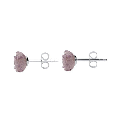 Sterling Silver Blue John Tuberose Rose Stud Earrings, E2151.