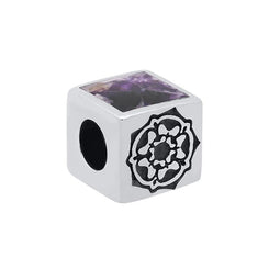 Sterling Silver Blue John Two Stone Rose Cube Charm G508