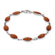 Sterling Silver Brown Goldstone Marquise Bracelet, B184