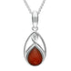 Sterling Silver Carnelian Small Pear Twist Celtic Necklace P1583