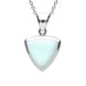 Sterling Silver Chrysoprase Curved Triangle Necklace P320