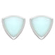 Sterling Silver Chrysoprase Curved Triangle Stud Earrings E203