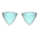 Sterling Silver Chrysoprase Large Curved Triangle Stud Earrings E209