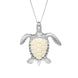 Sterling Silver Coquina Large Single Stone Turtle Necklace P2580