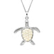 Sterling Silver Coquina Medium Single Stone Turtle Necklace P2579