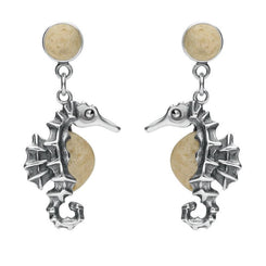 Sterling Silver Coquina Seahorse Drop Earrings E1780