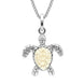 Sterling Silver Coquina Tiny Single Stone Turtle Necklace P2578