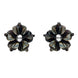 Sterling Silver Dark Mother of Pearl Tuberose Carnation Stud Earrings, E2162.