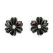 Sterling Silver Dark Mother of Pearl Tuberose Dahlia Stud Earrings, E2155.