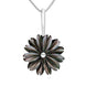 Sterling Silver Dark Mother of Pearl Tuberose Daisy Necklace, P2855.