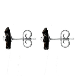 Sterling Silver Dark Mother of Pearl Tuberose Desert Rose Stud Earrings, E2154.