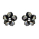 Sterling Silver Dark Mother of Pearl Tuberose Gypsophila Stud Earrings, E2156.