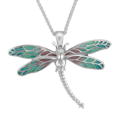 Sterling Silver Enamel House Style Dragonfly Brooch Pendant M314