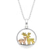 Sterling Silver Gold Reindeer Pendant P3428C