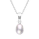 Sterling Silver Grey Pearl Drop Necklace P1823C