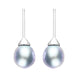 Sterling Silver Grey Pearl Hook Drop Earrings, E1358.