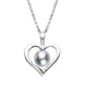 Sterling Silver Grey Pearl Open Heart Necklace, P2763C.