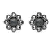 Sterling Silver Hematite Marcasite Round Edge Bead Stud Earrings E1635