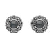 Sterling Silver Hematite Marcasite Round Stud Earrings E1634