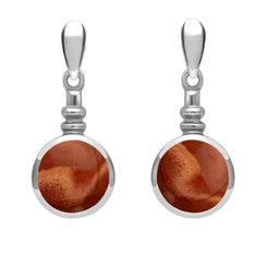 Sterling Silver Jasper Bottle Top Drop Earrings E054