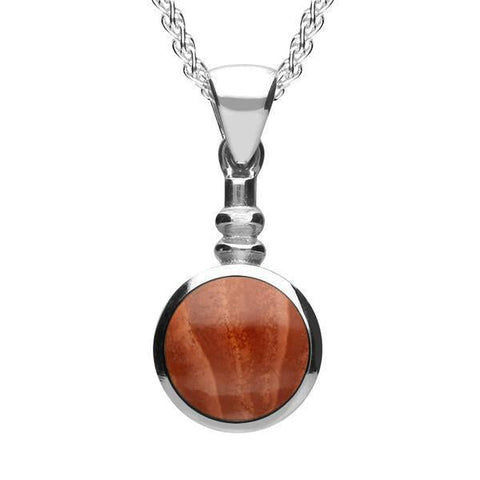 Sterling Silver Jasper Bottle Top Necklace P010