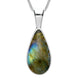 Sterling Silver Labradorite Classic Teardrop Necklace, P024.