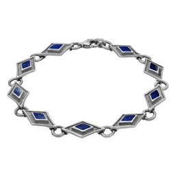 Sterling Silver Lapis Lazuli Eight Stone Kite Framed Bracelet B228