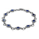 Sterling Silver Lapis Lazuli Eight Stone Kite Framed Bracelet B228