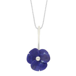 Sterling Silver Lapis Lazuli Tuberose Clover Necklace