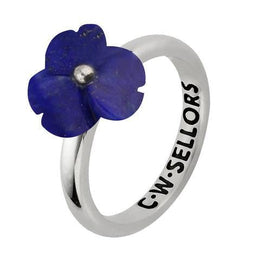 Sterling Silver Lapis Lazuli Tuberose Clover Ring, R999.