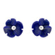 Sterling Silver Lapis Lazuli Tuberose Clover Stud Earrings, E2159.