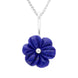 Sterling Silver Lapis Lazuli Tuberose Dahlia Necklace, P2856.