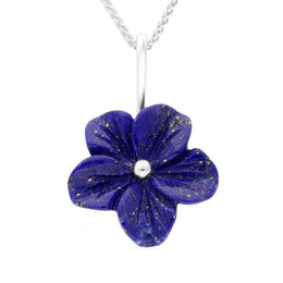 Sterling Silver Lapis Lazuli Tuberose Desert Rose Necklace, P2858.