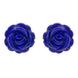 Sterling Silver Lapis Lazuli Tuberose Large Rose Stud Earrings, E2150