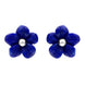Sterling Silver Lapis Lazuli Tuberose Pansy Stud Earrings, E2152.