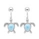 Sterling Silver Larimar Turtle Drop Earrings E1934