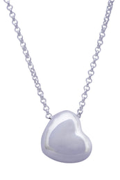 Sterling Silver 3D Heart Necklace
