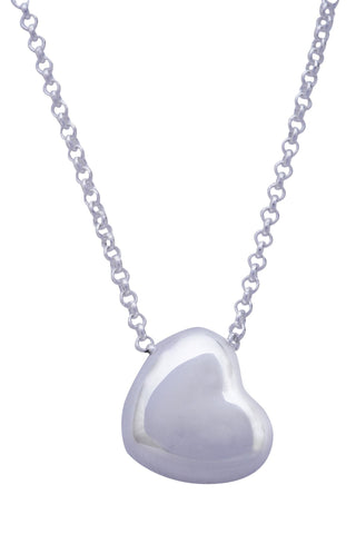 Sterling Silver 3D Heart Necklace
