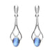 Sterling Silver Moonstone Spoon Drop Earrings, E138