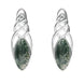 Sterling Silver Moss Agate Celtic Long Marquise Stud Earrings, E994  .jpg