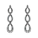 Sterling Silver Pearl and Marcasite Triple Open Oval Drop Earrings E1692