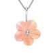 Sterling Silver Pink Conch Desert Rose Tuberose Necklace, P2858