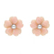 Sterling Silver Pink Conch Tuberose Gypsophila Stud Earrings, E2156.