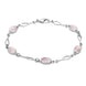 Sterling Silver Pink Mother of Pearl Oval Spoon Bracelet. B231.